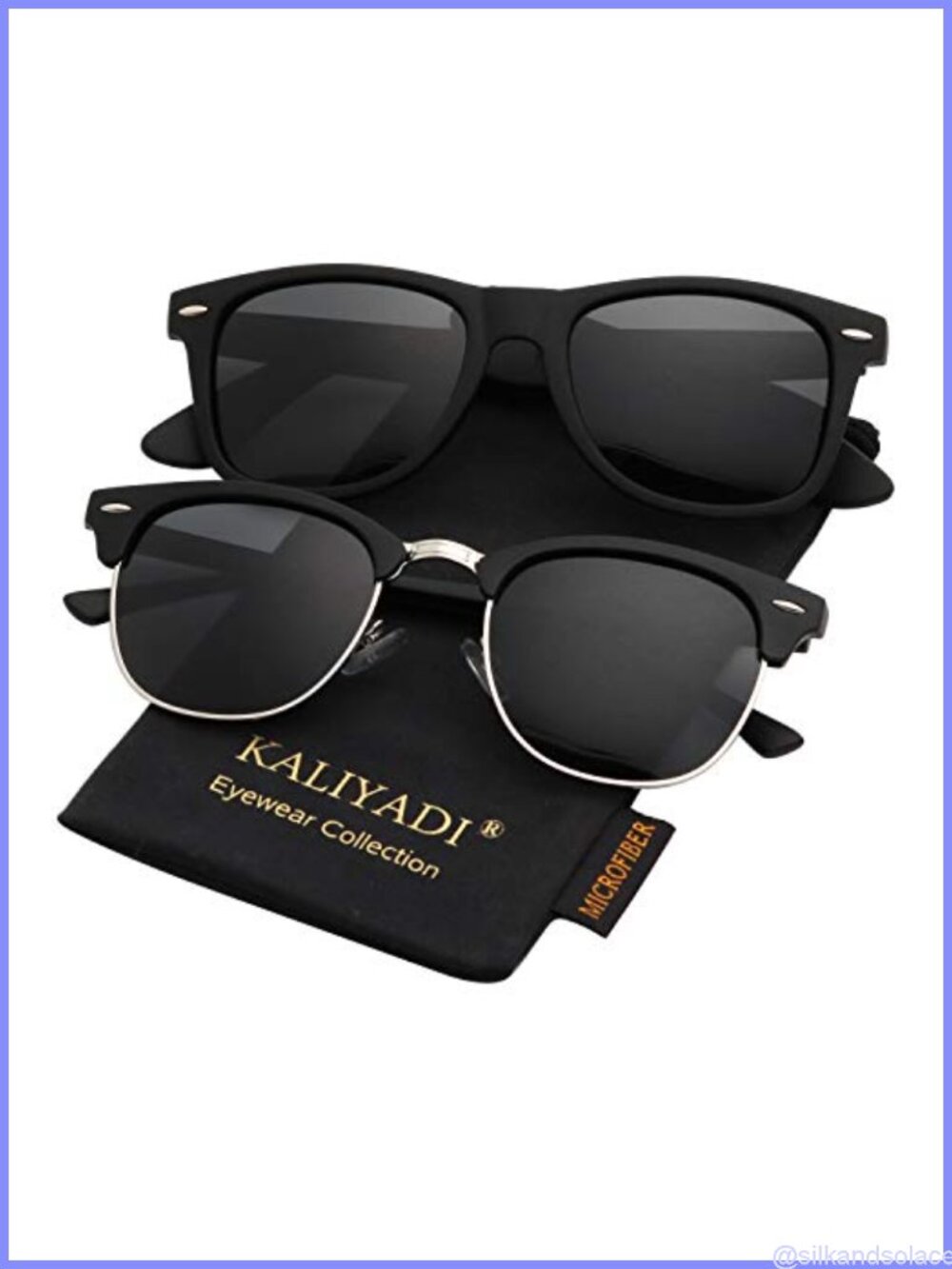 Polarized Semi-Rimless Sunglasses UV Blocking Driving Eyewear 2 Pack
